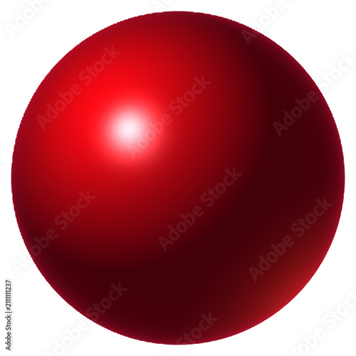 Red glossy sphere clown nose isolated on transparent background