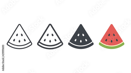 Watermelon slice icon set vector illustration graphic design symbol sign element fresh juicy fruit