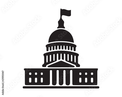 Photography Us capitol building dome icon silhouette with building government architecture