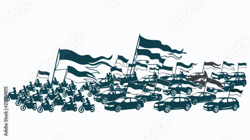 Indonesian Independence Day Parade Concept Vector Illustration