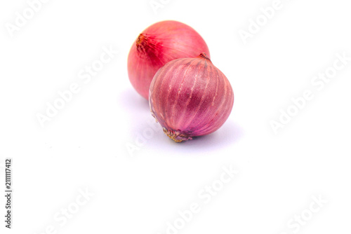 Obraz na plátne Shallots on a white background