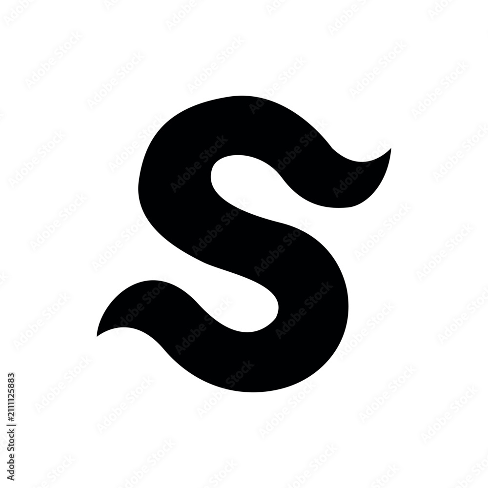 Fototapeta premium Black letter S modern logo design isolated on white background. Stylized initial monogram vector graphic icon