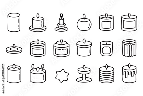 Fotografie Modern Candle Vector Collection for Wellness Relaxation and Interior Design