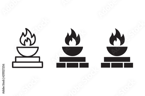 Konstfotografi Remembrance Memorial Fire Icons for Military Tribute and Public Ceremonies