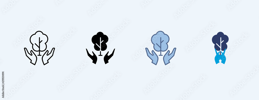 Fototapeta premium Conservation Multiple Icon Illustration Vector