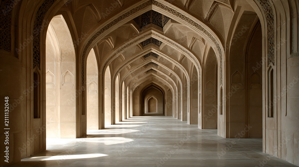 Obraz premium Ancient arched hallway