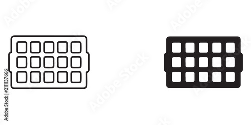 Bild auf Leinwand Ice cube tray vector icons