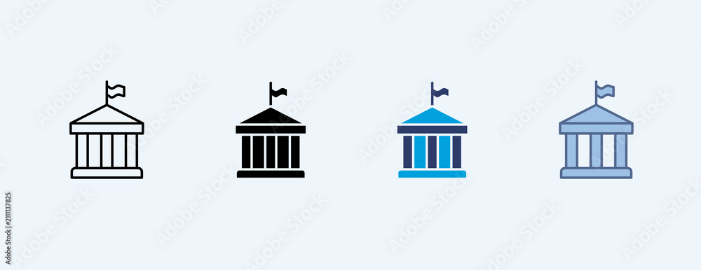 Fototapeta premium Goverment Multiple Icon Illustration Vector