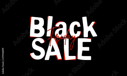 Black Friday Sale Typography Design Modern Promotional Lettering With Bold Script And Clean Commercial Advertising Style