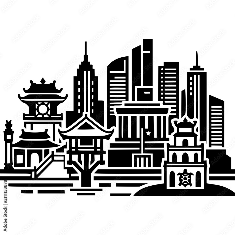 Fototapeta premium Hanoi Skyline Icon