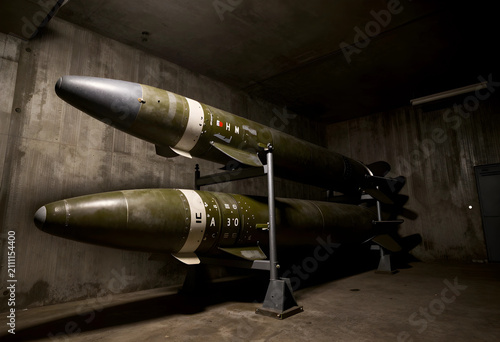 Obraz na płótnie Two ballistic missiles in underground storage