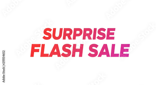 A vibrant red banner with bold white and purple text announcing a surprise limited-time discount event for shoppers seeking unexpected deals