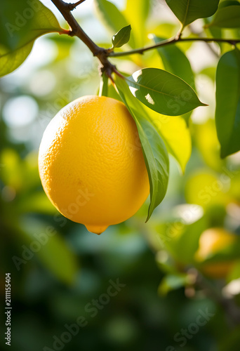 ripe lemon hanging on lemon...
