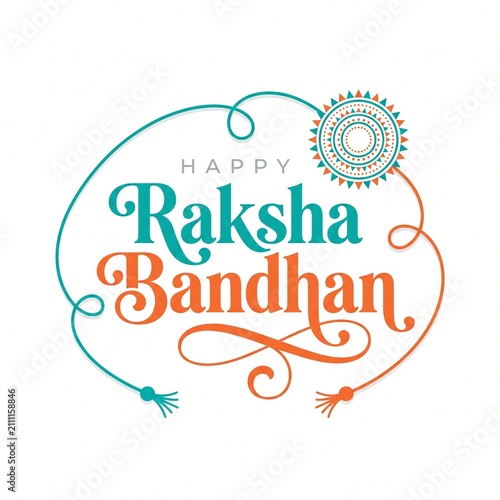 Happy Raksha Bandhan Sticker Greeting Template Design Illustration