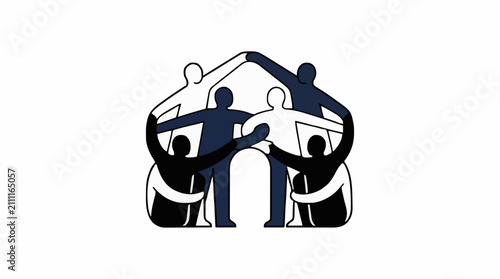 World humanitarian day people forming a house shape for shelter