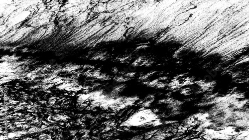 Bild auf Leinwand Abstract ocean water background, black and white rock stream sketch texture, clo