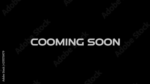 Animated video of Coming Soon glitch text effect animation. Cyberpunk digital distortion, VHS noise, and signal interference creating a futuristic glitchy title loop on a dark background.