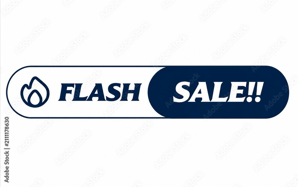 Fototapeta premium Flash sale banner with lightning bolt icon and sale text in modern style