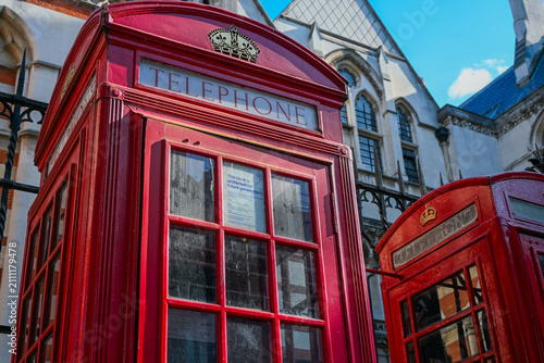 Traditional Red Telephone Boxes in London