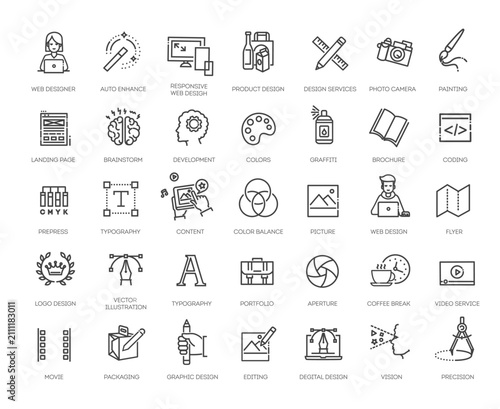 Design and drawing icons set