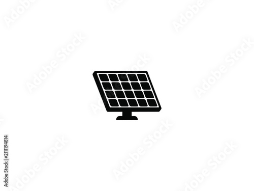 Black Silhouette Of A Solar Panel Against A White Background Simple Geometric Design solarpanel solarpower silhouetted whitebackground energy