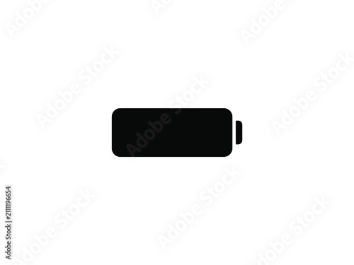 Photography Black battery silhouette on a white background a simple representation of power