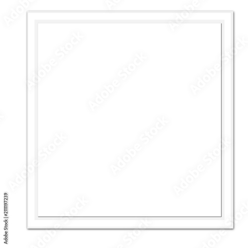 white frame on white background