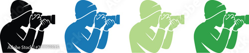Fotografie Stock Market Analyst Photographer Observing Financial Trends Investor Paparazzi