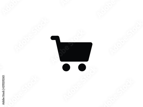 Black silhouette of a shopping cart on a white background a simple graphic representation basket groceries market store