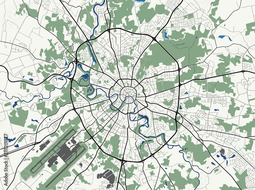 Photography Minimalist Moscow City Map Vector Illustration