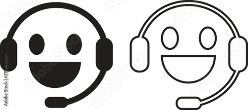 Obraz na plátne Customer service support bot vectors icons set