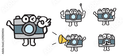 古いカメラのかわいいキャラクター