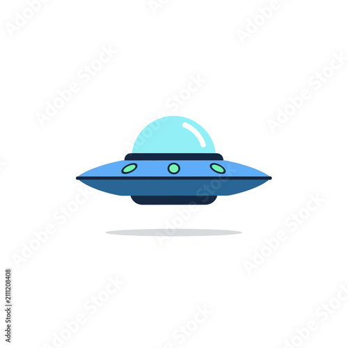 flying saucer ufo vector illustration of an alien spaceship hovering ideal for flat design sci-fi graphics
