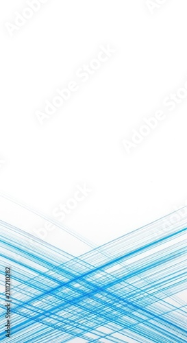 Minimalist blue streaks crisscross lightly on the bottom third of a white screen, offering a clean, airy, and modern visual composition, border, background, texture