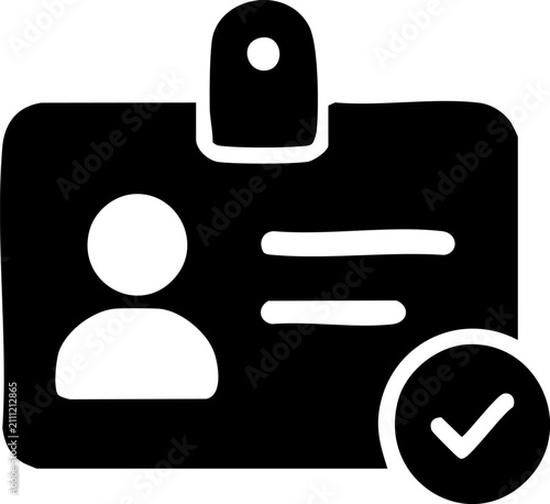 Credentialing Black Filled Healthcare Administration Vector Icon Isolated on White Background