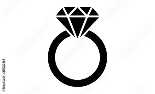 Minimalist Diamond Ring Vector Icon
