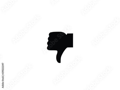 фотографія Black Silhouette Of A Hand Giving A Thumbs down Gesture Against A White Backgrou