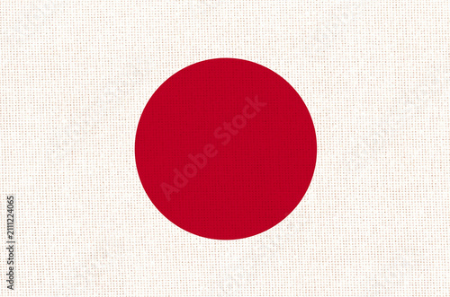 Canvastavla Illustration of the national flag of Japan fabric texture background