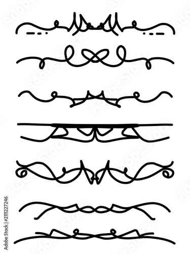 Hand Drawn Swirls and Curls Ornament Collection for Wedding Invitations and Decorative Designs