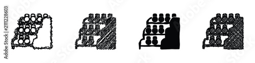 Konstfotografi Collection of kettlebell rack illustrations showcasing different artistic interp