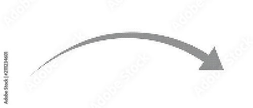 Halftone curved arrow direction symbol