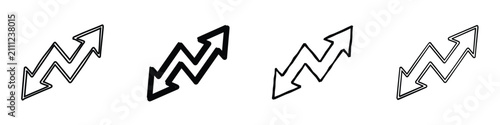 Картината върху платно A visual representation of opposing forces or directions using two distinct zigz