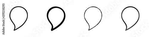 Картината върху платно A collection of four simple, hand-drawn speech bubble shapes presented side-by-s
