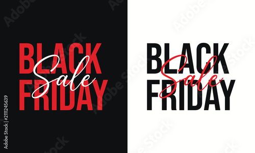 Black Friday Sale Typography Design Modern Minimal Promotional Lettering With Bold Script On Black And White Background