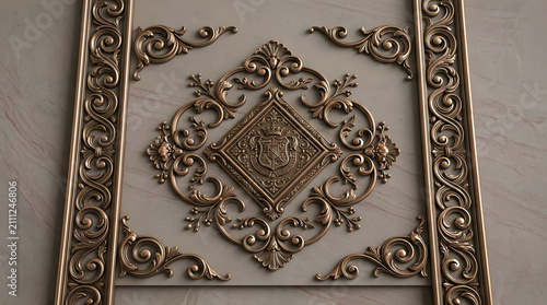 Ornate decorative frame design for luxury interiors. Elegant embellishment for classic decor and vintage style accents.