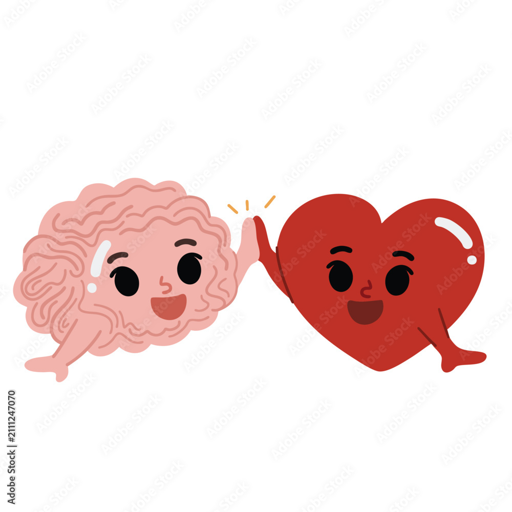 Fototapeta premium Brain and Heart Team Work
