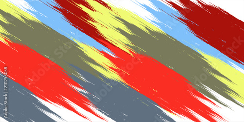 Colorful Abstract Brush Stroke Background With Diagonal Paint Streaks And Vibrant Texture Design