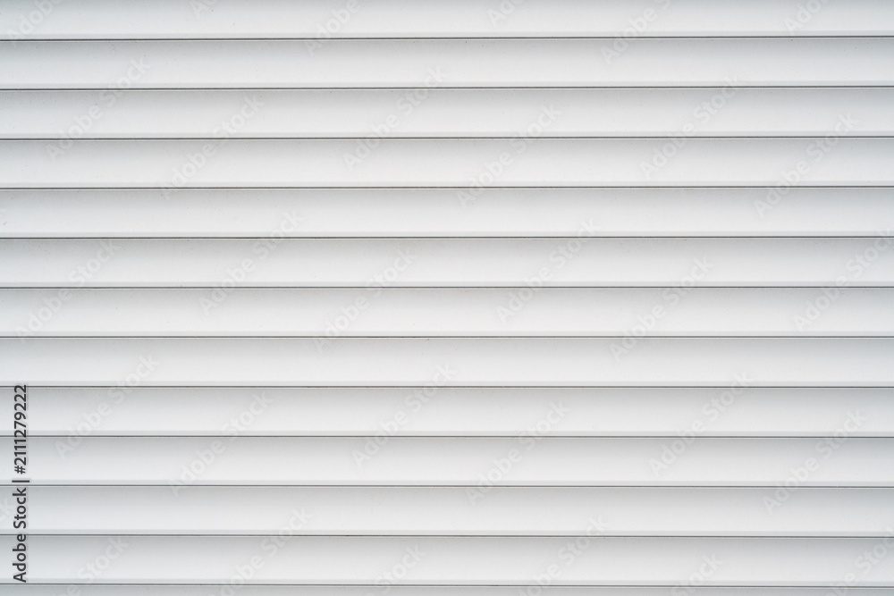 Fototapeta premium White metal roller shutter texture with horizontal lines