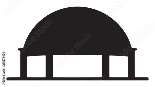 Minimal domed pavilion silhouette icon for architecture, event venue, and urban design applications