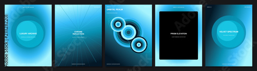 Futuristic digital abstract background with glowing blue circles. Modern vector design for technology, science, or digital concepts.